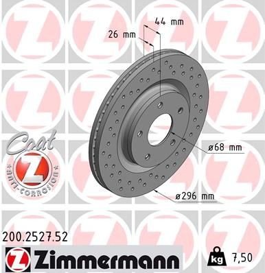 Bremseskive ZIMMERMANN 200.2527.52