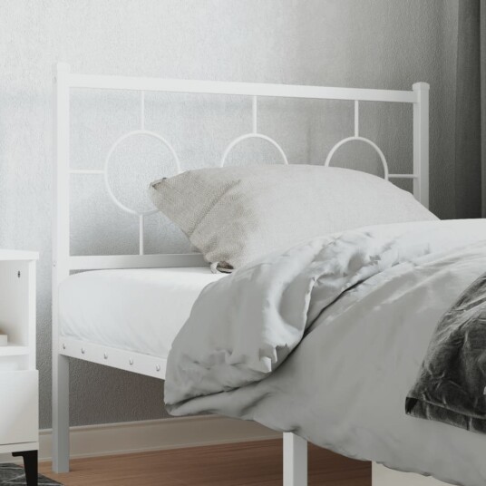  Utskiftbar sengegavl i metall hvit 100 cm