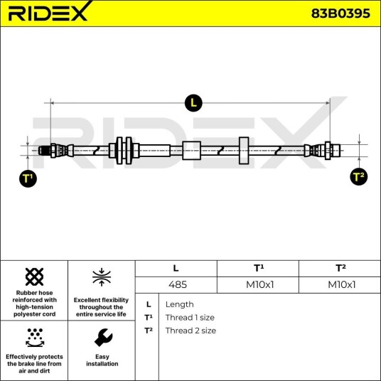 RIDEX 83B0395 Bremseslange