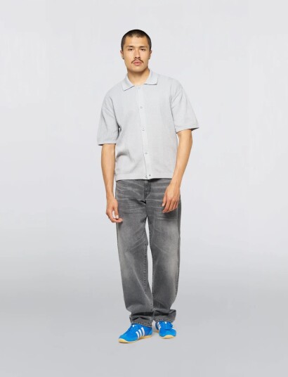Edwin Luis Buttoned Polo Grey Grey L