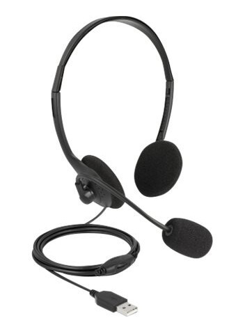 Delock - Hodesett - On-Ear - Kablet - Usb-A - Svart Delock - Hodesett - On-Ear - Kablet - Usb-A - Svart