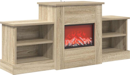 vidaXL Elektrisk peis Sonoma 110 x 30 x 50 cm Konstruert tre