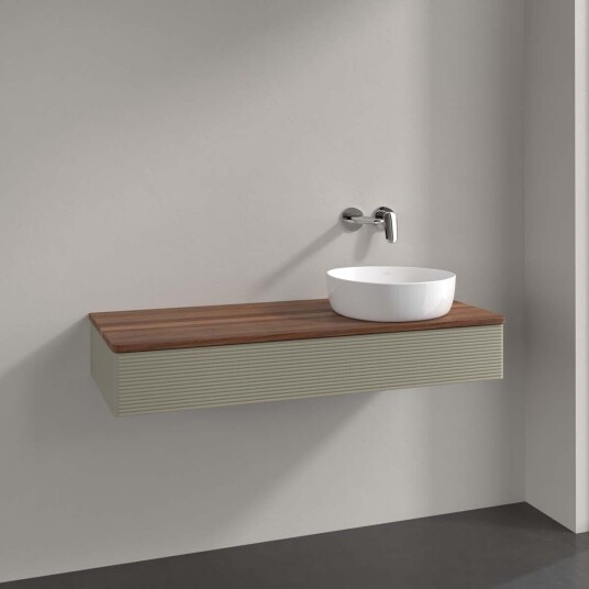 Villeroy & Boch Antao Servantskap med 1 skuff 120x50x19 cm m/lys Steingrå/Valnøtt