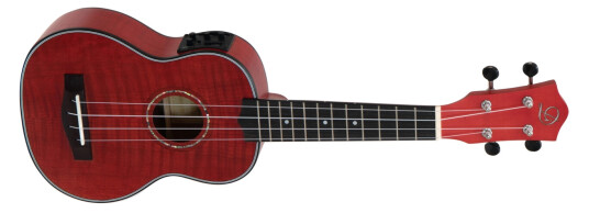 Dimavery Uk-100 Soprano Ukulele Flamed Rød