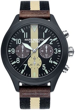 Mark Maddox Herreklokke HC2001 55 Classic Sort/Tekstil Ø42 mm
