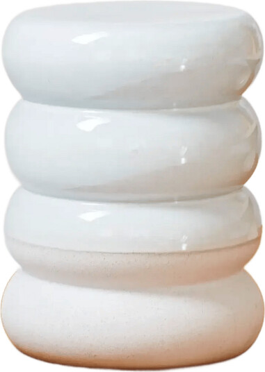 POLSPOTTEN Side Table Chubby   White   Ø34X H44CM