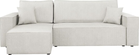 Hobson Sovesofa med Sjeselong 3 seter i Plysj Hvit Hobson Sovesofa med Sjeselong 3 seter i Plysj Hvit