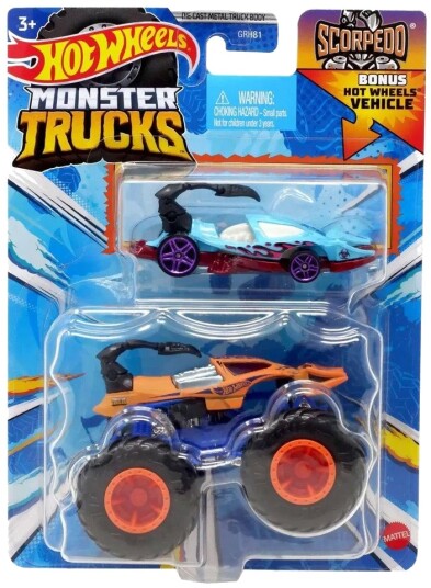 Hot Wheels Monster Trucks Scorpedo Lekebil 1:64 2 stk Hot Wheels Monster Trucks Scorpedo Lekebil 1:64 2 stk