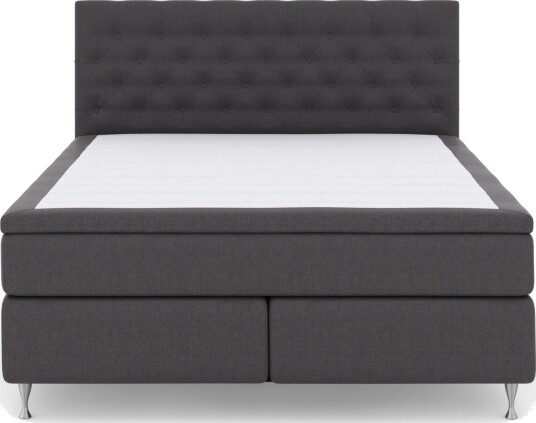 Select No 6 Komplett Sengepakke 160x200 F/M Memory/Pocket Mørkegrå/Sølvben