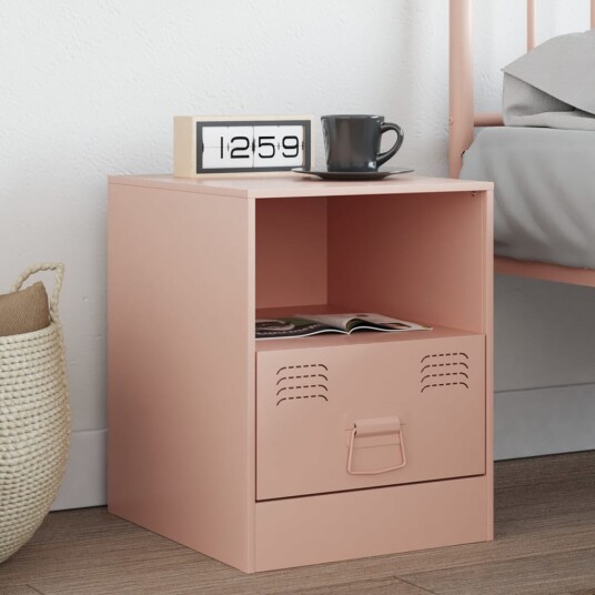  Nattbord rosa 34,5x39x44 cm stål 841753