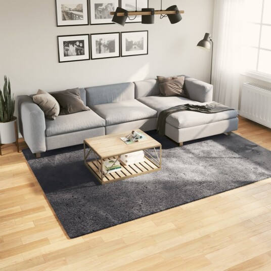 Teppe HUARTE kort luv mykt og vaskbart antrasitt 200x280 cm