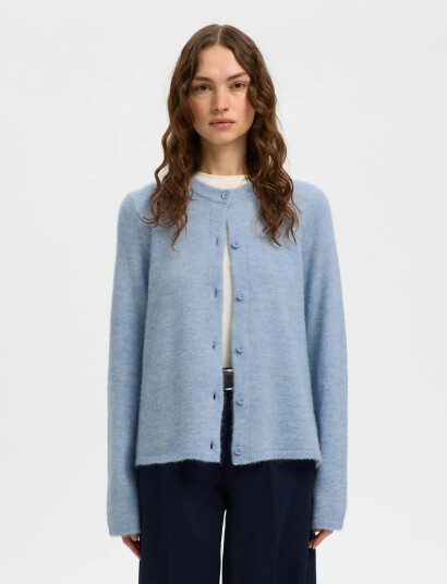 Selected Slflulu New Ls Knit Cardigan Noos - Blue - XS