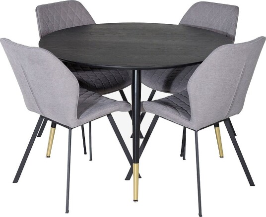 Venture Home Spisegruppe Dipp med 4 stk stoler Gemma Svart Venture Home Spisegruppe Dipp med 4 stk stoler Gemma Svart