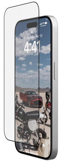 UAG Rugged Glass Screen Shield Plus for Apple iPhone 15 Pro - Clear/Black - skjermbeskyttelse for mobiltelefon