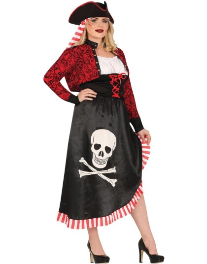 Piratkostyme til Dame med Hodeskalle Motiv X Large Piratkostyme til Dame med Hodeskalle Motiv X Large