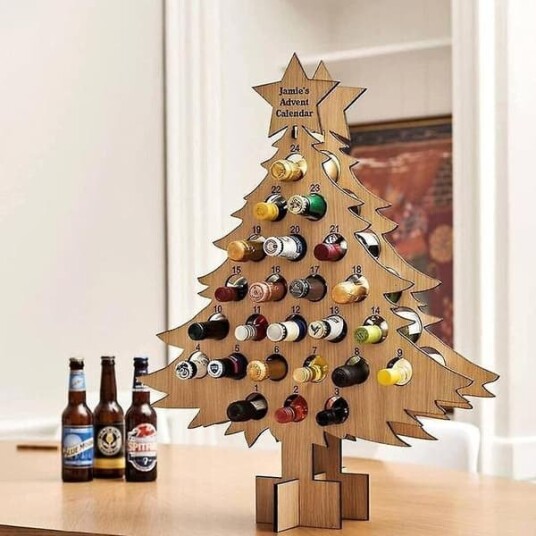 Vin Julekalender for Voksne Juletre Vinstativ Festlig Vinutstilling