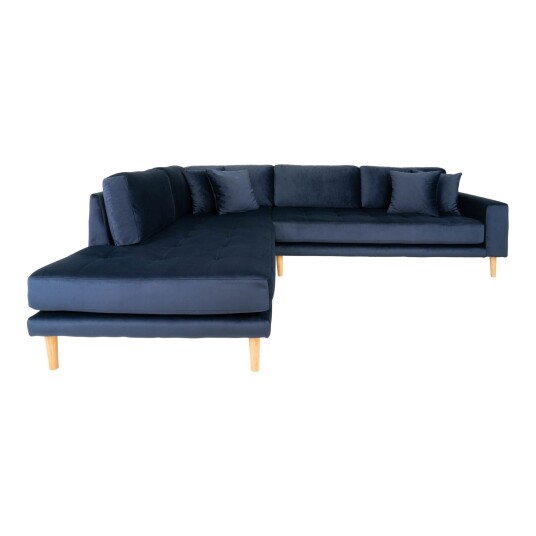 House Nordic Lido Hjørnesofa Venstrevendt Åpen ende - Blå Velour