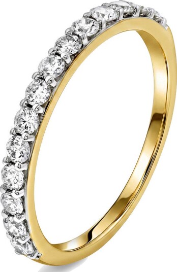 By Gullfunn Carina rekkering i 375 gult gull med 0,43 ct WP1 størrelse Ny Clara rekkering 0,43 ct WP1 Str. 58
