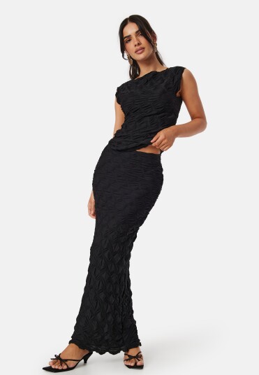 BUBBLEROOM Structure Maxi Skirt Black L