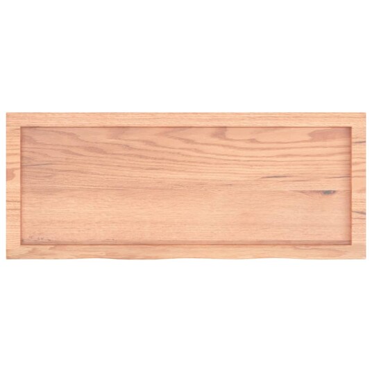 vidaXL Vegghylle lysebrun 100x40x6 cm behandlet heltre eik