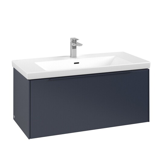 Villeroy & Boch Subway 3.0 Servantskap m/1 skuff 973x429x478 mm Blå Matt Villeroy & Boch Subway 3.0 Servantskap m/1 skuff 973x429x478 mm Blå Matt