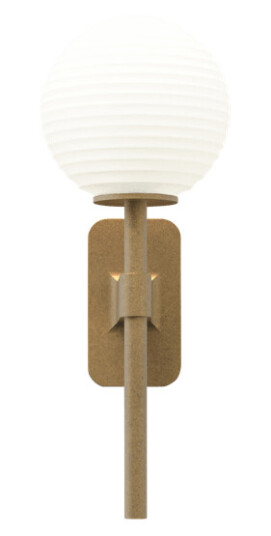 Astro Tacoma Enkel Vegglampe Antik Messing og Rillet Skjerm Opal