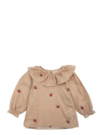 LouieLouie Elinor Ruffle Blouse Seersucker Pink 110 LouieLouie Elinor Ruffle Blouse Seersucker Pink 110