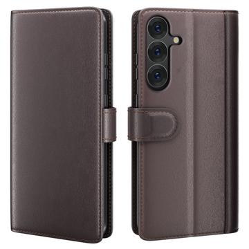 Samsung Galaxy S25 Lommebok deksel i Lær med Stativ   Brun