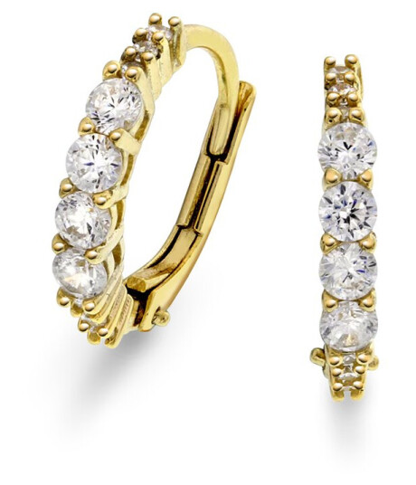 Pan Jewelry, Øreringer i 925 forgylt sølv med zirkonia Pan Jewelry, Øreringer i 925 forgylt sølv med zirkonia