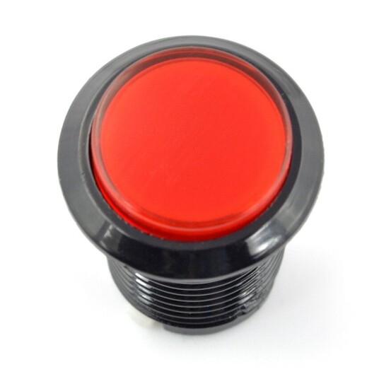Arcade-knapp 33 mm med rød LED-belysning