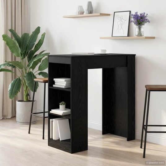 vidaXL Barbord 95 x 47 x 103,5 cm Konstruert tre Svart eik vidaXL Barbord 95 x 47 x 103,5 cm Konstruert tre Svart eik