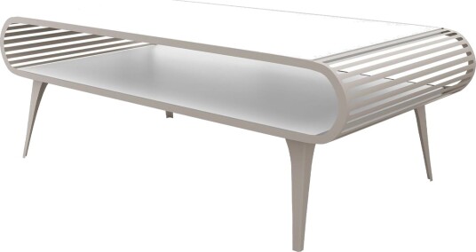 Salvaris Sofabord 120 cm - Beige med hvit bordplate
