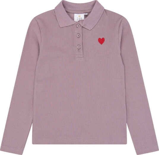 The New Tnvarena L_S Rib Polo Purple 110/116