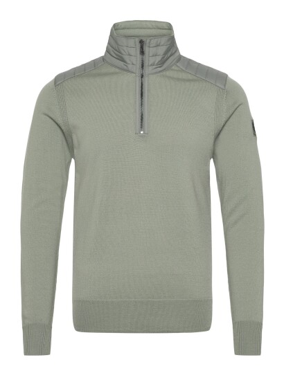 Belstaff Kilmington Quarter Zip Jumper Lichen Khaki green S