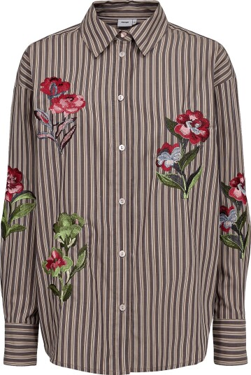 Nümph Nukacey Embroidery Shirt Brown 44 Nümph Nukacey Embroidery Shirt Brown 44
