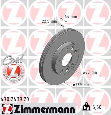 Bremseskive ZIMMERMANN 470.2439.20