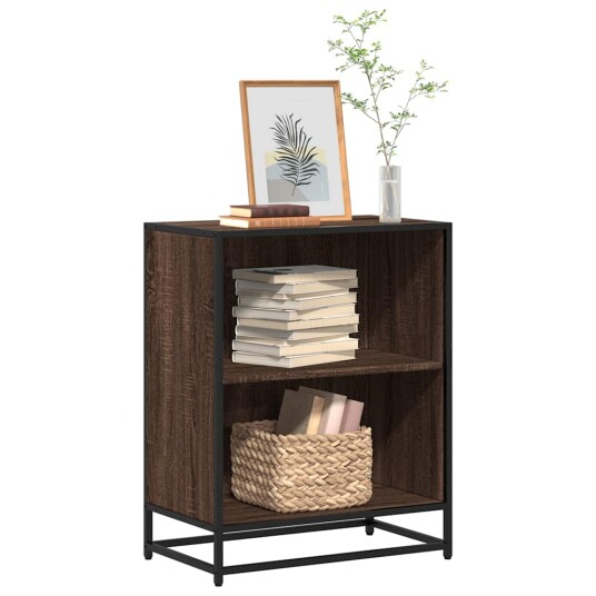 Bokhylle brun eik 60x35x76 cm konstruert tre