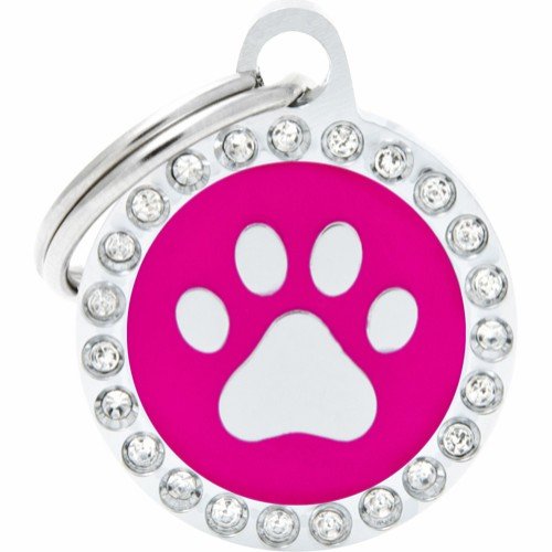 Kattinorge Myfamily Glam Strass ID-merke med pote Rosa