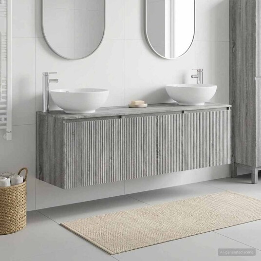 vidaXL Baderomsskapsett 3 stk. GrÄ Sonoma 49,5 x 44,5 x 65 cm vidaXL Baderomsskapsett 3 stk. GrÄ Sonoma 49,5 x 44,5 x 65 cm