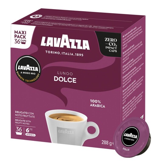 Mitac Lavazza Lungo Dolce  til Lavazza a Modo Mio. 36 kapsler