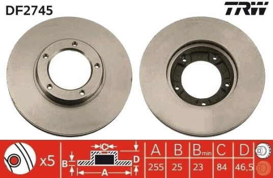 Bremseskive TRW DF2745