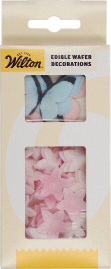 Wilton Spiselig Kakepynt Wafer Blomster Og Sommerfugl