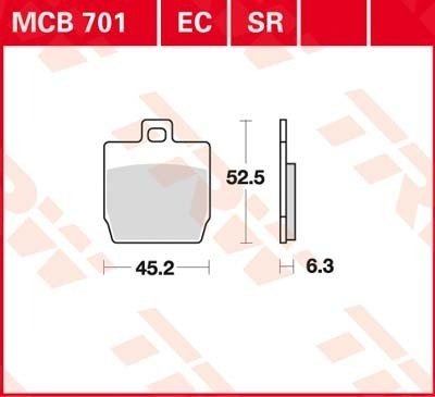 Bremseklosser sett TRW MCB701EC