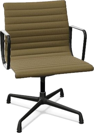 Vitra Aluminium EA 108 Kontorstol Med Sving Hopsak Sennep/Mørk Grå/Dyp Sort