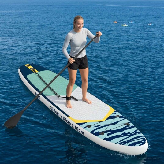 Oppblåsbar Stand Up Paddle Board APEX 366 x 81 x 15 cm Blå for Oppblåsbar Stand Up Paddle Board APEX 366 x 81 x 15 cm Blå for