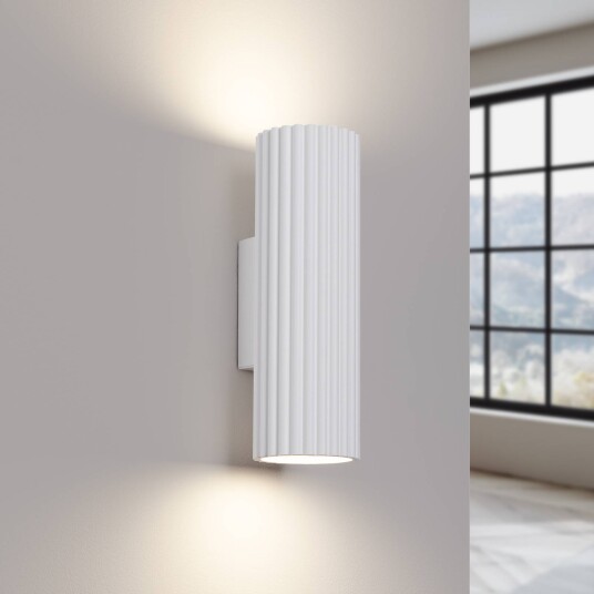 Sollux Lighting Vegglampe i karbon hvit høyde 20 cm aluminium 2 lyskilder.
