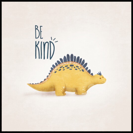 Friendly Dino Message Plakat / 50x50