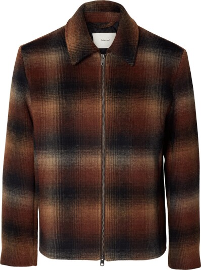 Selected Slmlaughlin Wool Blend Jkt #S Brown M
