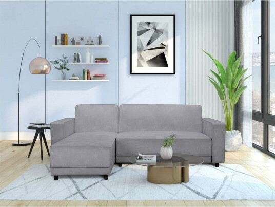 Sovesofa med enkeldivan uten sjeselong Loft24 Sovesofa Allie Ljusgrå,Svart
