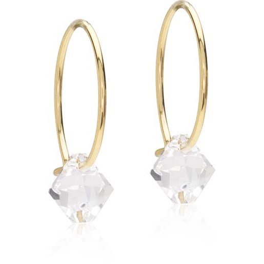 Blomdahl Golden Titanium Ear Ring 14 mm Bicone 6 mm Crystal